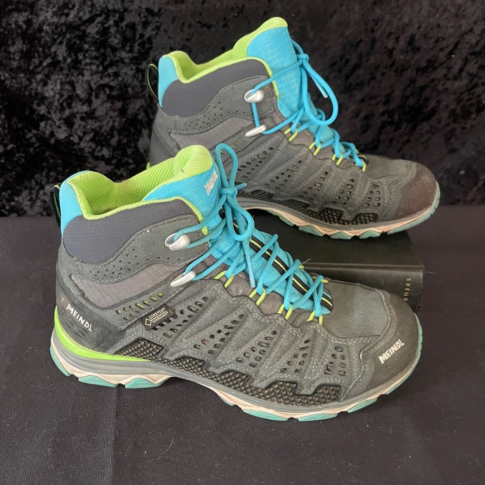 Women's X-SO 70 Mid gore-Tex - Gray, Neon Green & Turquoise 6.5US/3.5UK Meindl